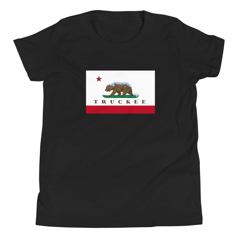 kids black truckee shirt ca flag