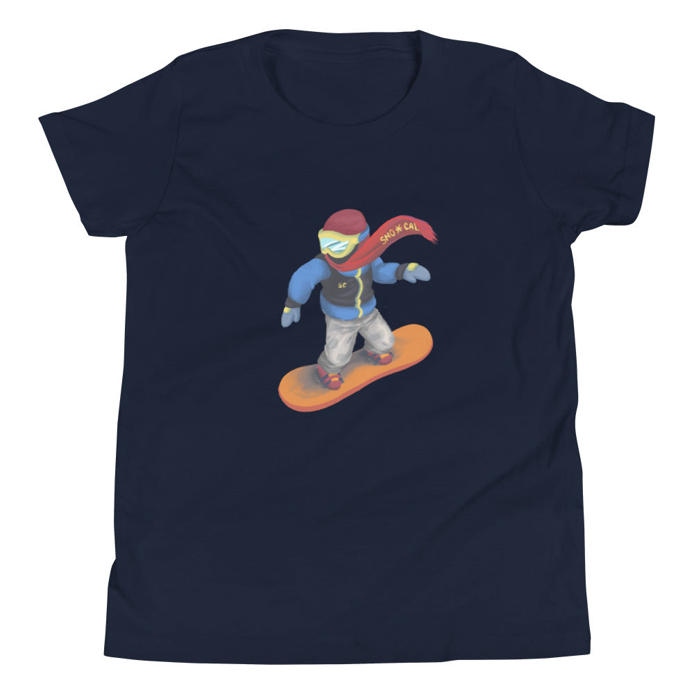 kids snowboarding emoji shirt blue