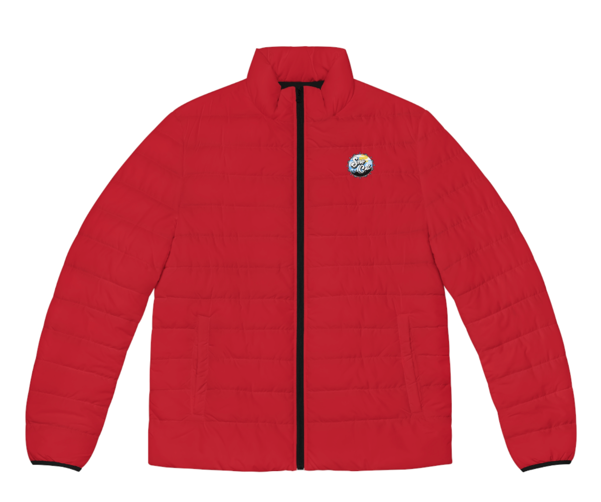 Red Mens puffer snow jacket