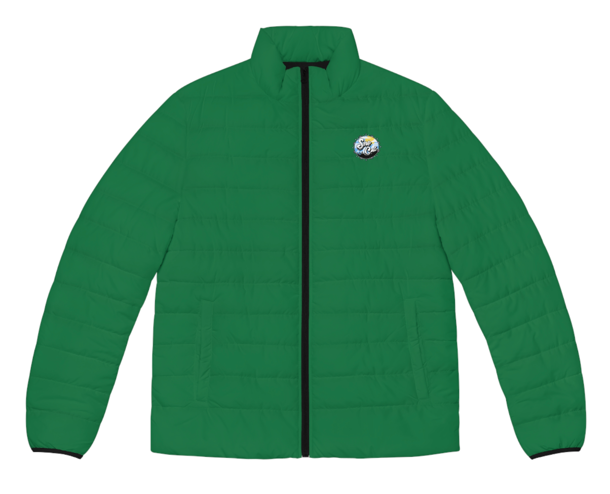 Green Mens puffer snow jacket