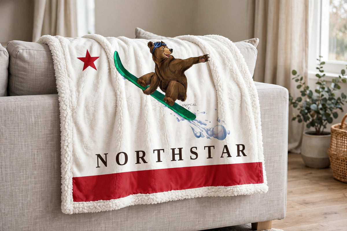 Northstar sherpa blanket draped over a sofa