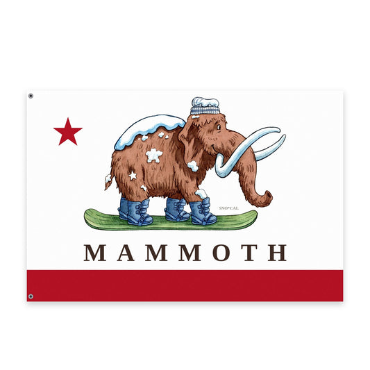 Mammoth 3x5 ski flag with California flag design, flat view