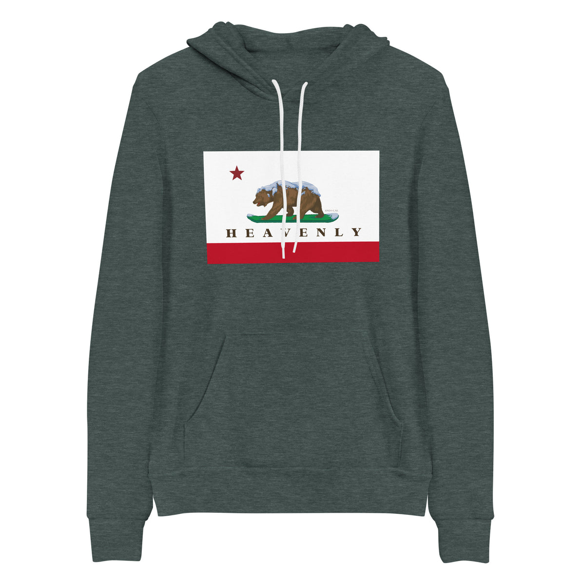 Heavenly CA Grizzly Boarding Hoodie - Kids in Heather Forest - Sno Cal