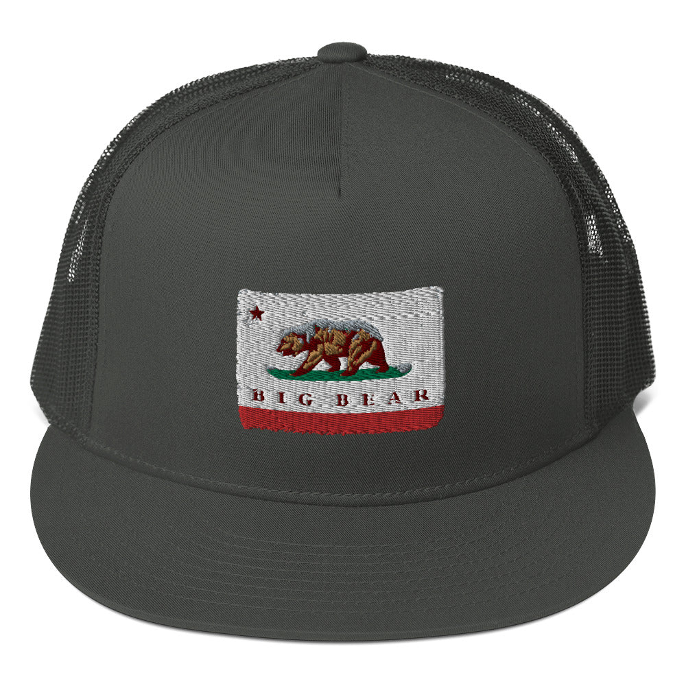 Gray Black Big Bear Trucker Hat
