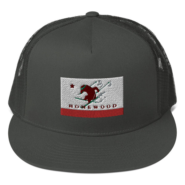 Homewood CA Flag Ski Trucker Cap