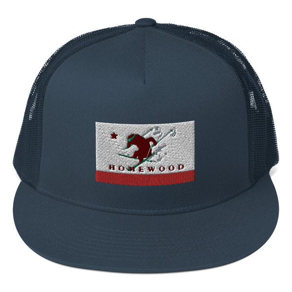 Homewood CA Flag Ski Trucker Cap