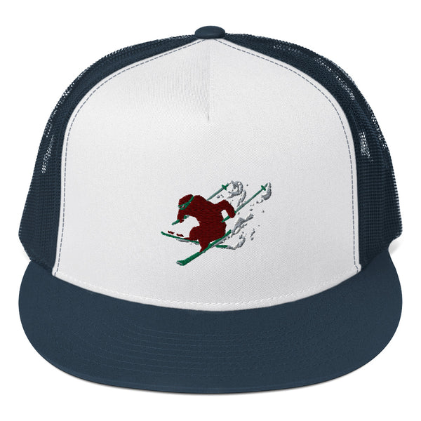 Goldie the Grizzly Skiing Trucker Cap