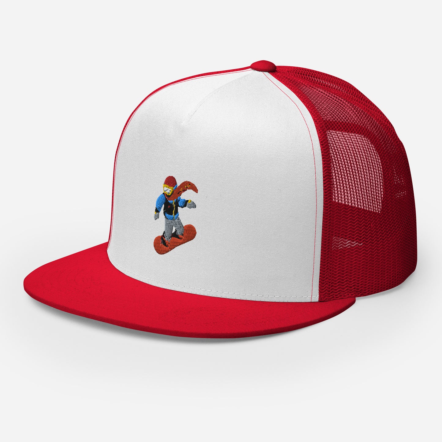 red snowboard emoji trucker hat