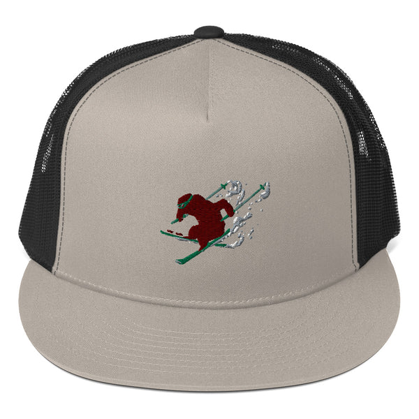 Goldie the Grizzly Skiing Trucker Cap