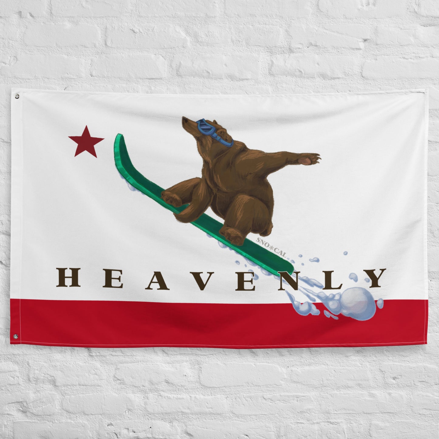 Heavenly CA Snowboard Flag