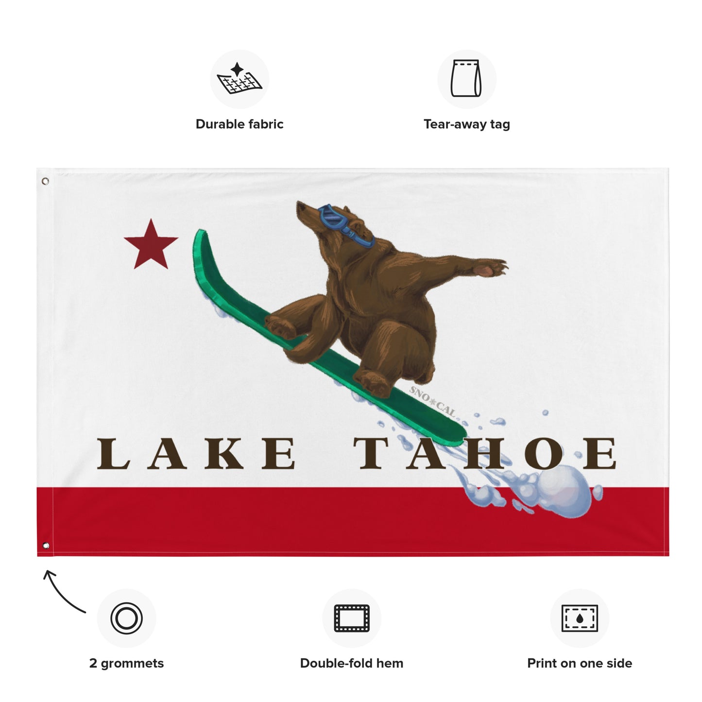 Lake Tahoe CA Snowboard Flag