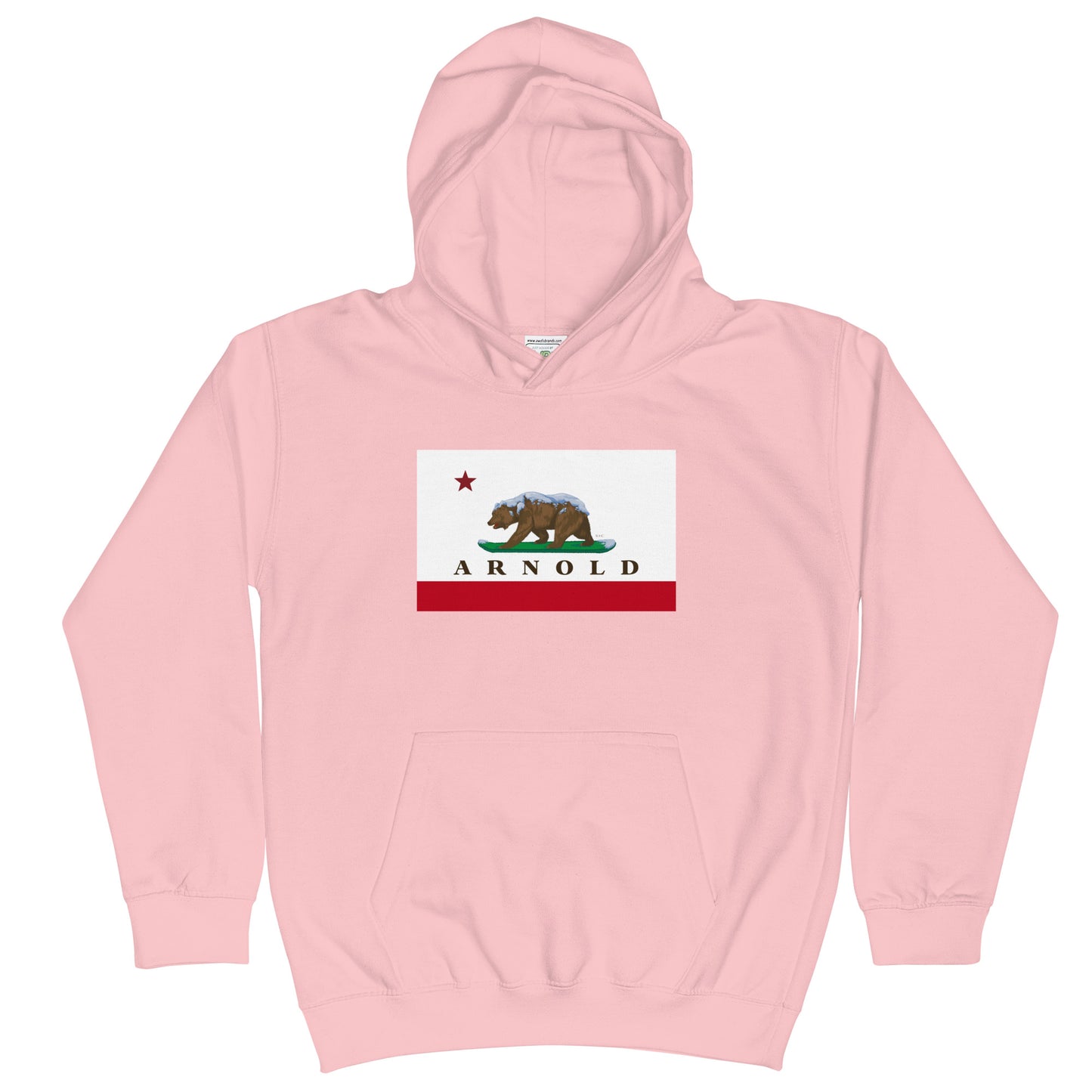 Pink Arnold CA kids hoodie