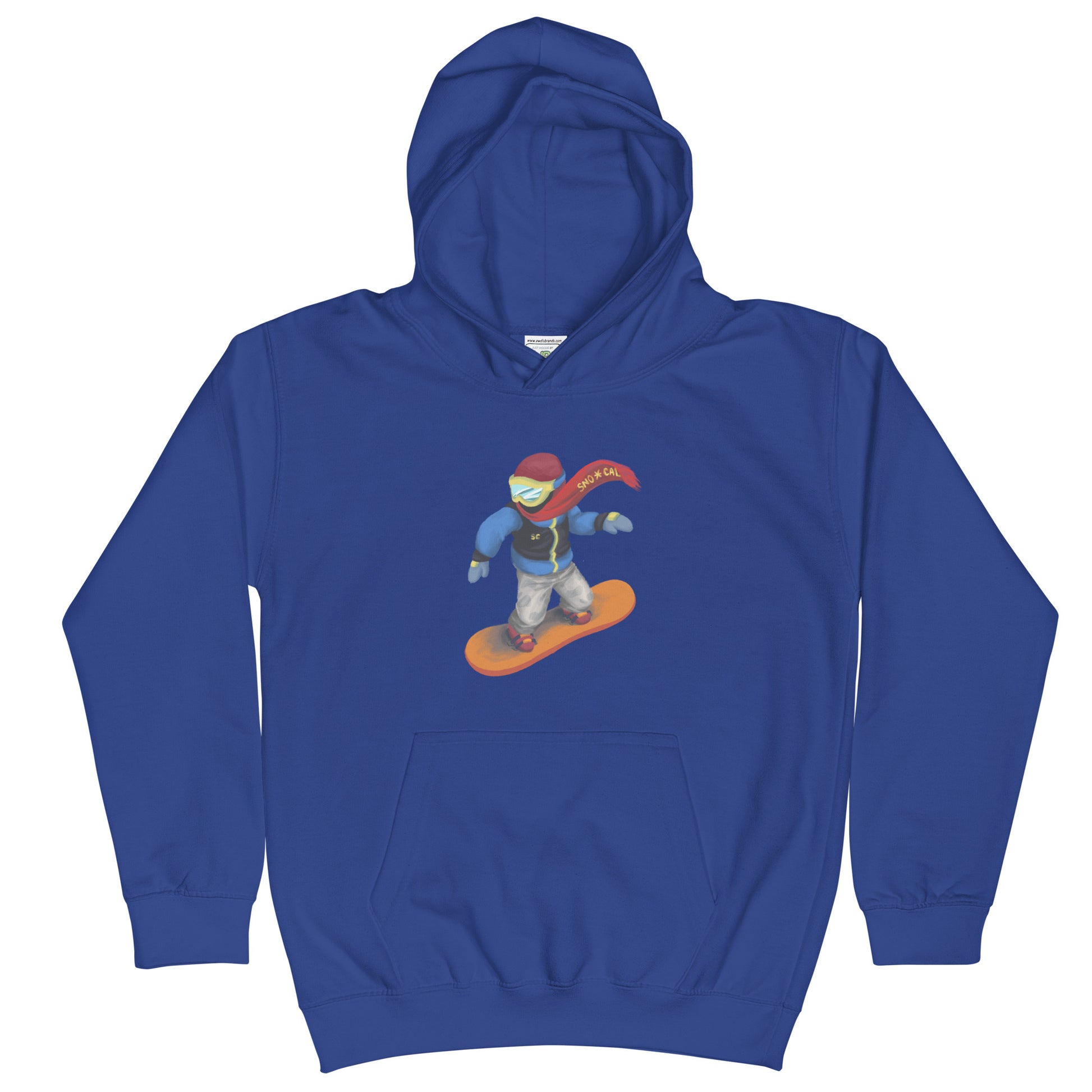 kids blue snowboard emoji hoodie