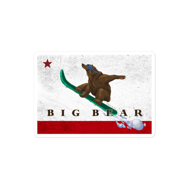 Big Bear CA grizzly snowboarding sticker - Sno Cal