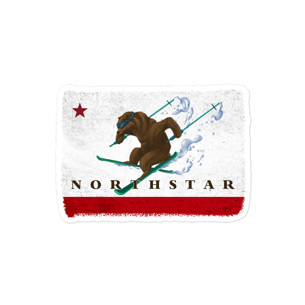 North Star Grizzly Bear Skiing sticker - Sno Cal