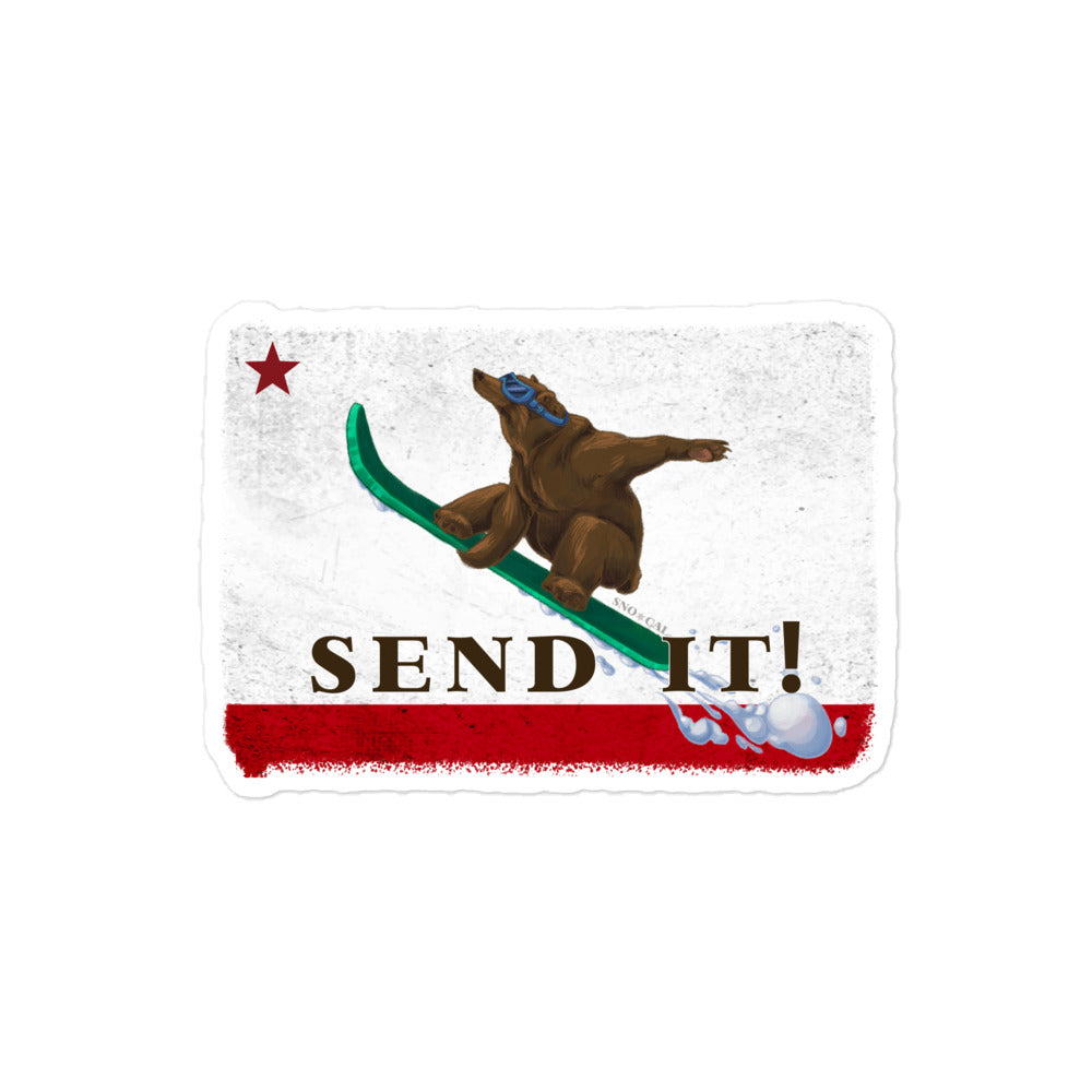 CA Grizzly Send It Sticker - Sno Cal