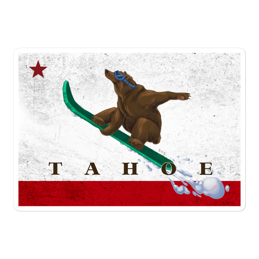 Snowboarding Grizzly Tahoe sticker - Sno Cal
