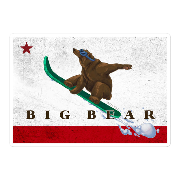 Big Bear CA grizzly snowboarding sticker - Sno Cal