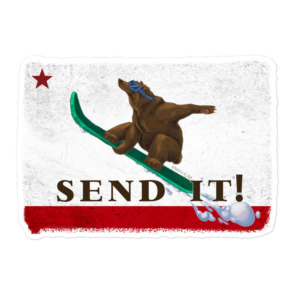 CA Grizzly Send It Sticker - Sno Cal