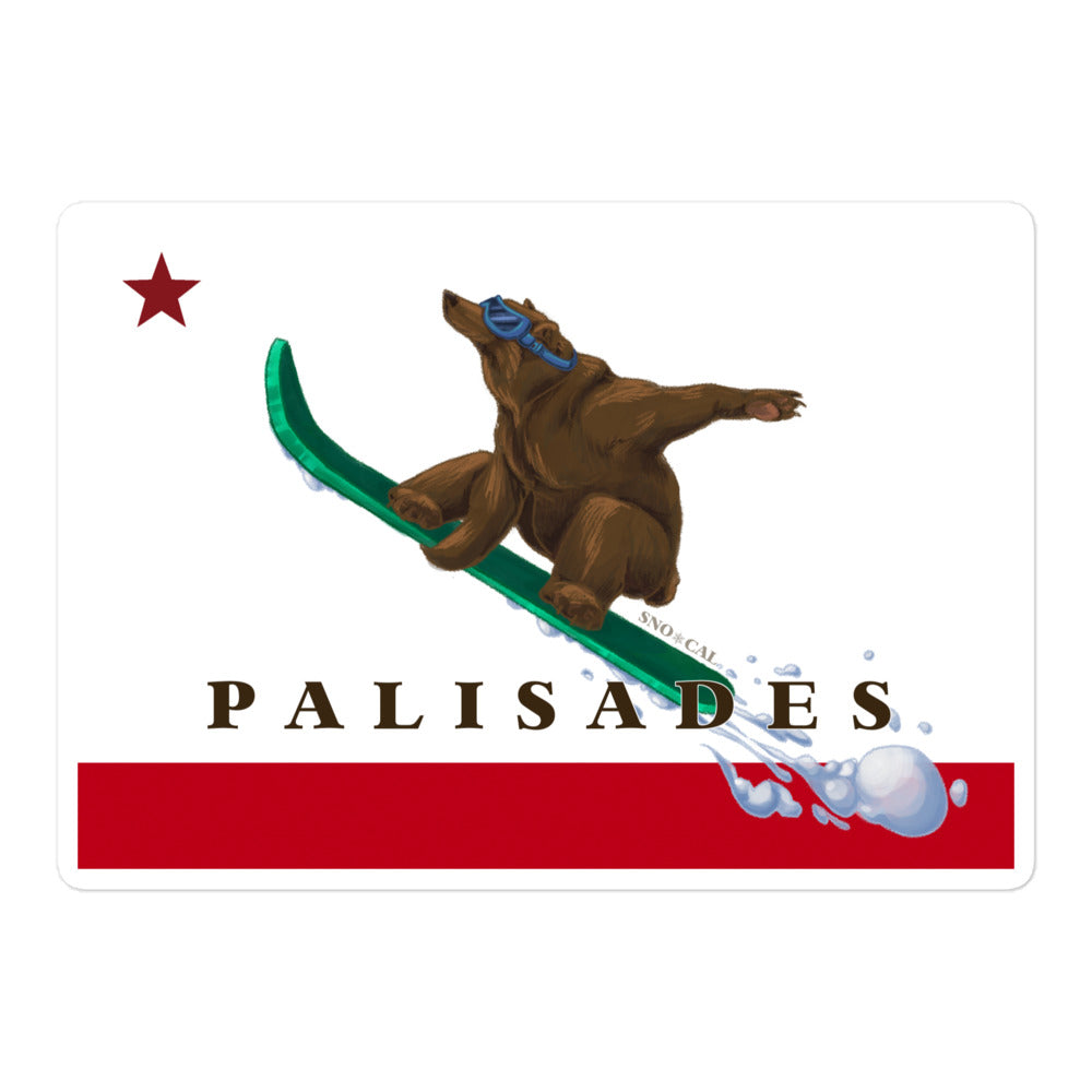 Palisades CA Flag Snowboard Sticker