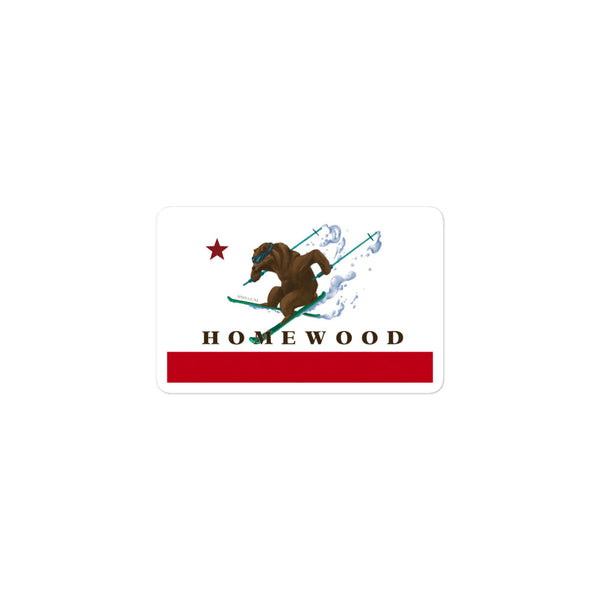 Homewood CA flag ski sticker
