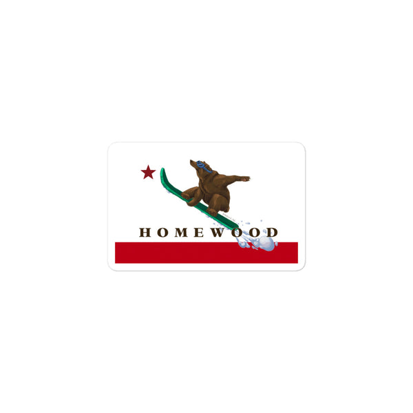 Homewood CA Flag Snowboard Sticker