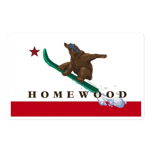Homewood CA Flag Snowboard Sticker
