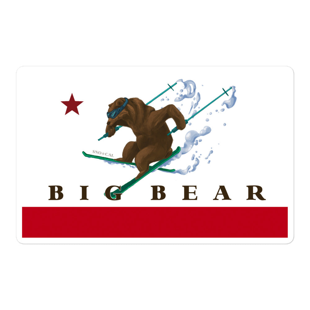 Big Bear CA Flag Ski Sticker - Sno Cal