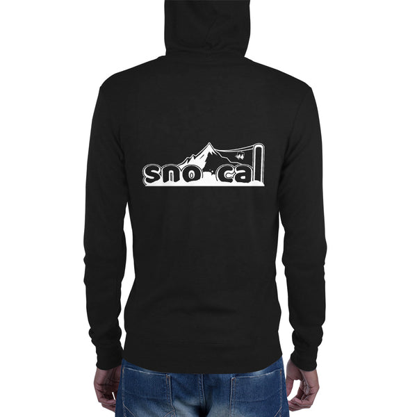 Sno Cal™ Unisex zip lightweight hoodie with black lettering logo - Sno Cal