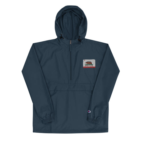 Sno*Cal CA Bear Flag Embroidered Champion Packable Jacket - Sno Cal