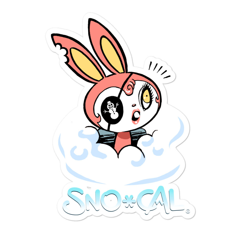 SnoBunny peepin' sticker - Sno Cal