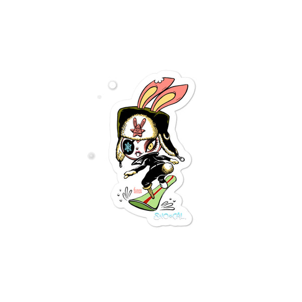 SnoBunny snowboard sticker - Sno Cal