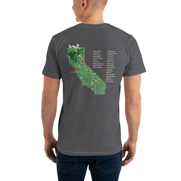 Sno Cal® Support your loCAL mountain shirt with ski mountain map on back. - Sno Cal