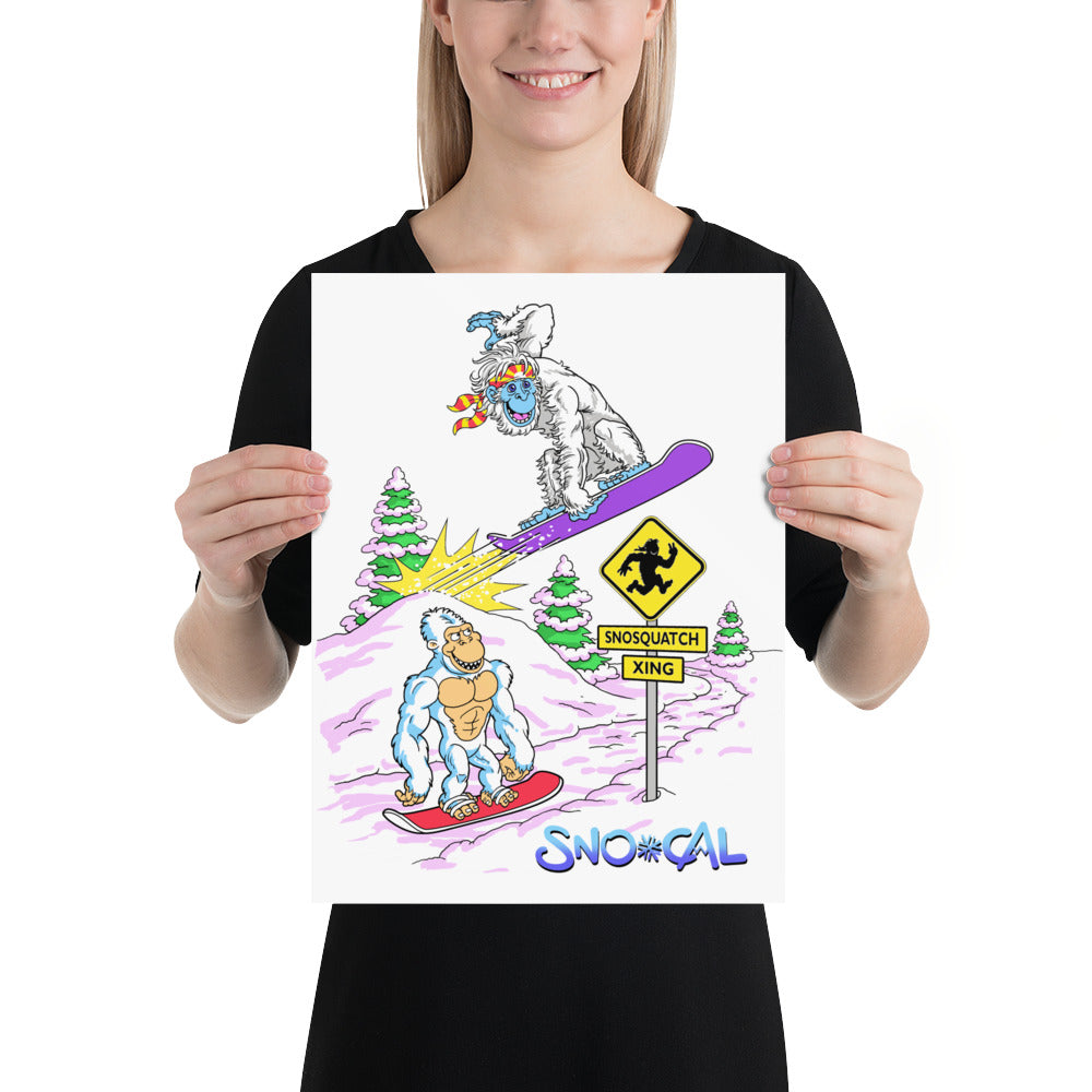 SnoSquatch Xing snowboard poster - Sno Cal