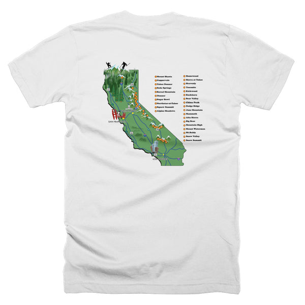 Sno Cal® ski mountain map shirt - Sno Cal