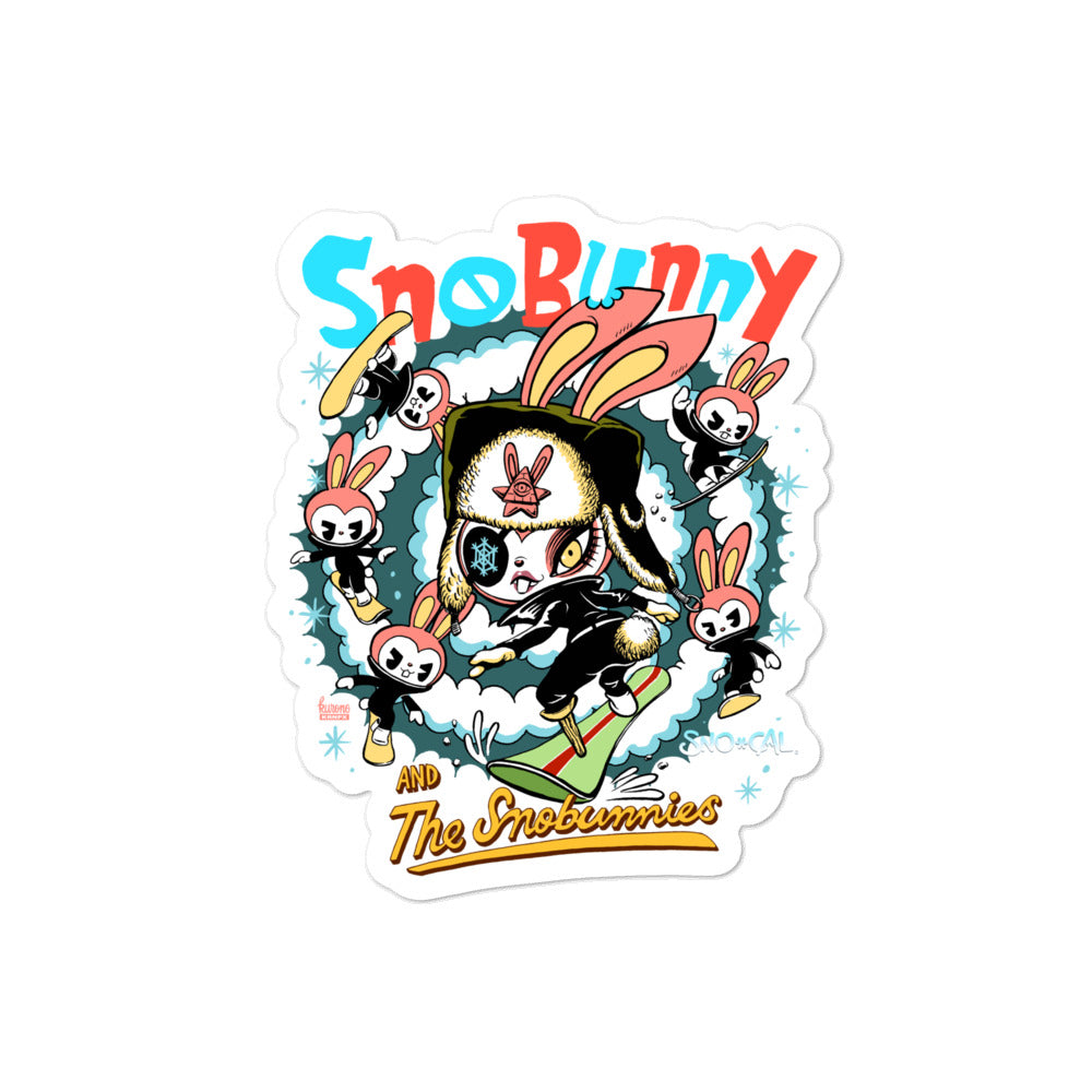 SnoBunny snowboard sticker - Sno Cal