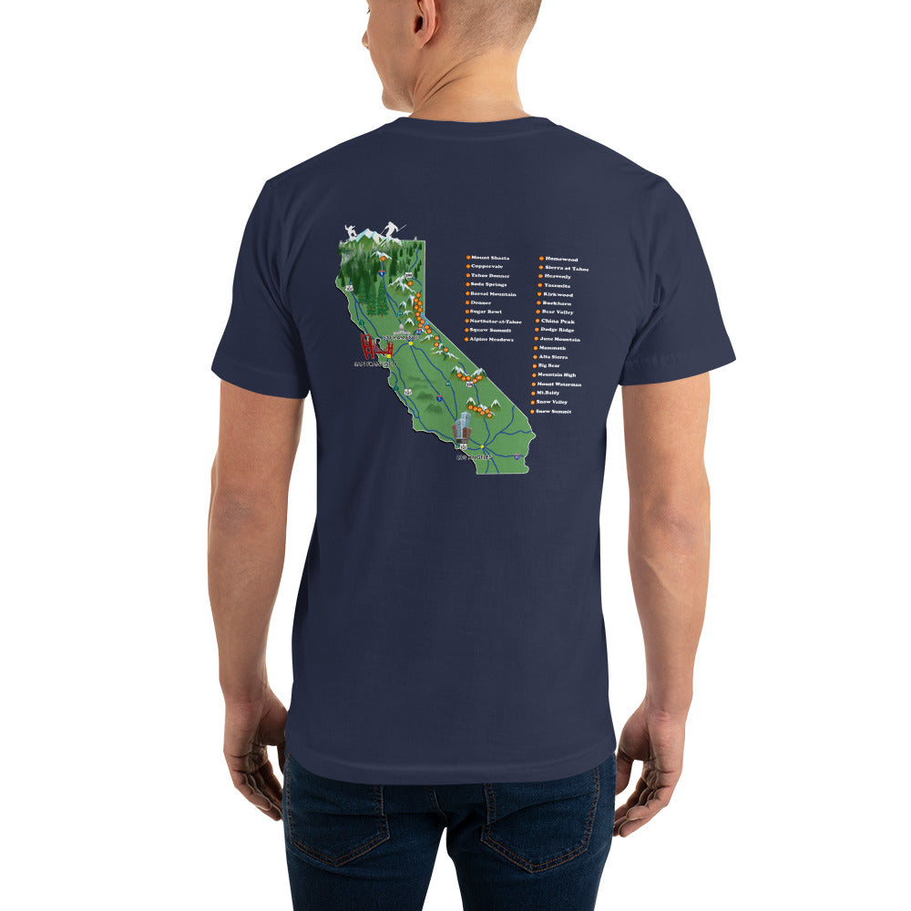 Sno Cal® Support your loCAL mountain shirt with ski mountain map on back. - Sno Cal
