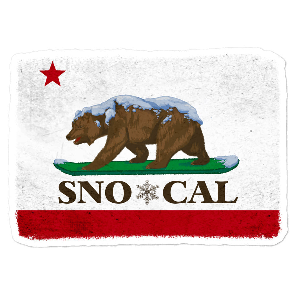 Sno*Cal Distressed California Flag sticker - Sno Cal