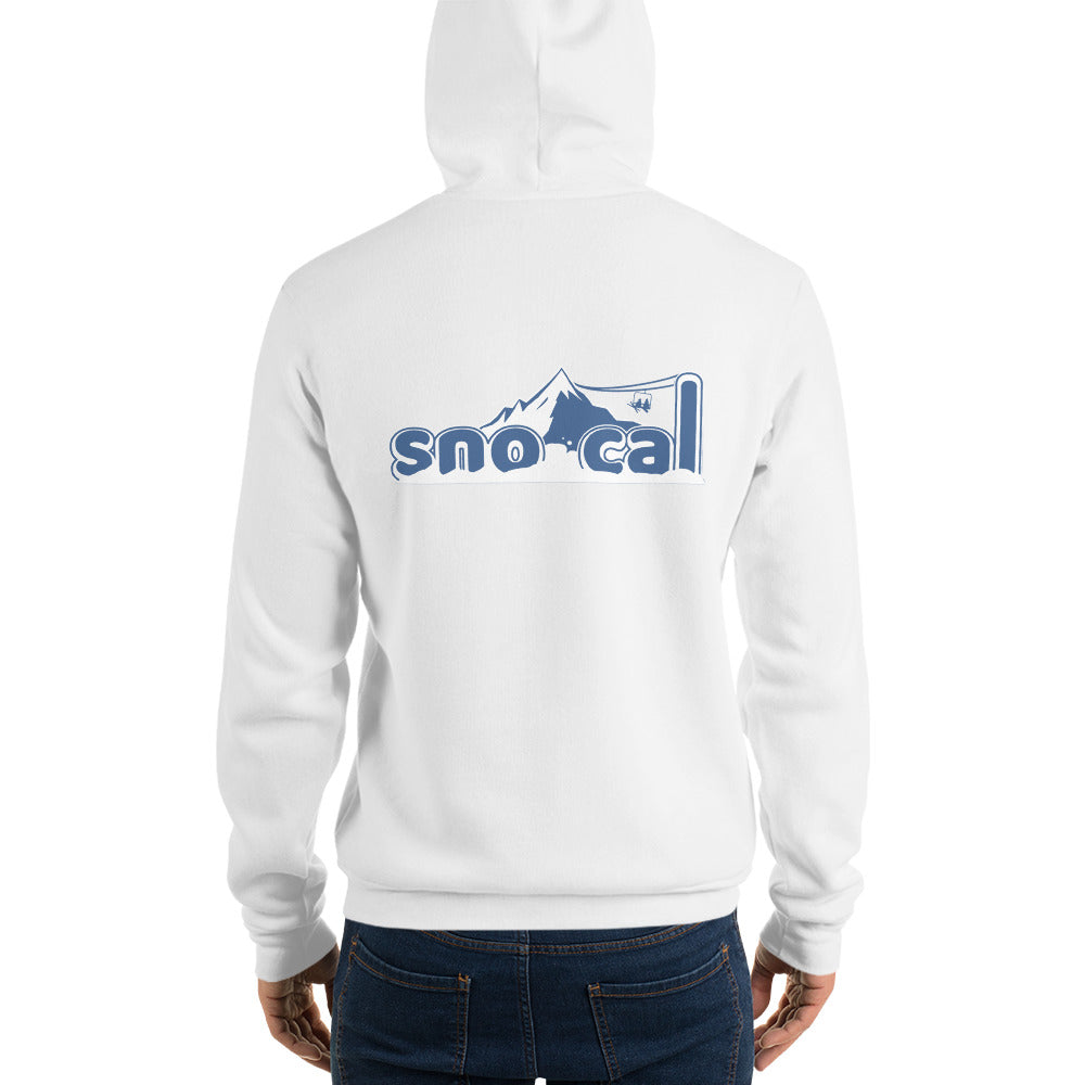 Sno Cal™ White Unisex hoodie with blue lettering logo - Sno Cal
