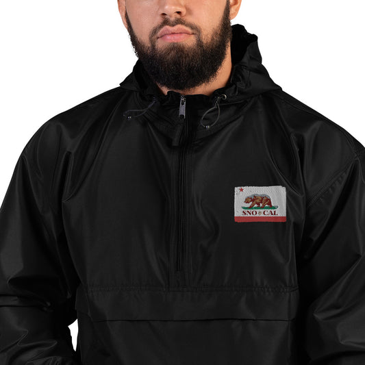Sno*Cal CA Bear Flag Embroidered Champion Packable Jacket - Sno Cal