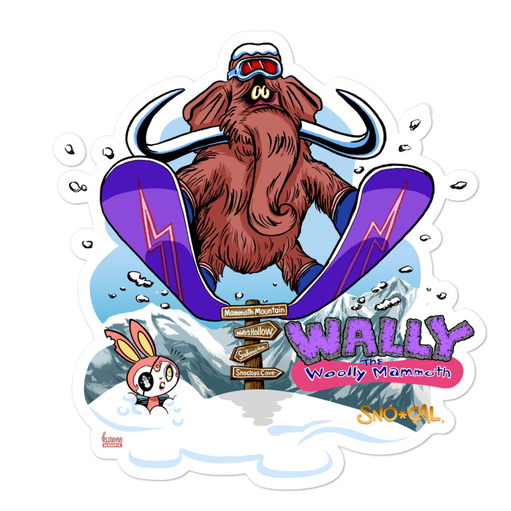 Wally the Woolly Mammoth sticker - Sno Cal