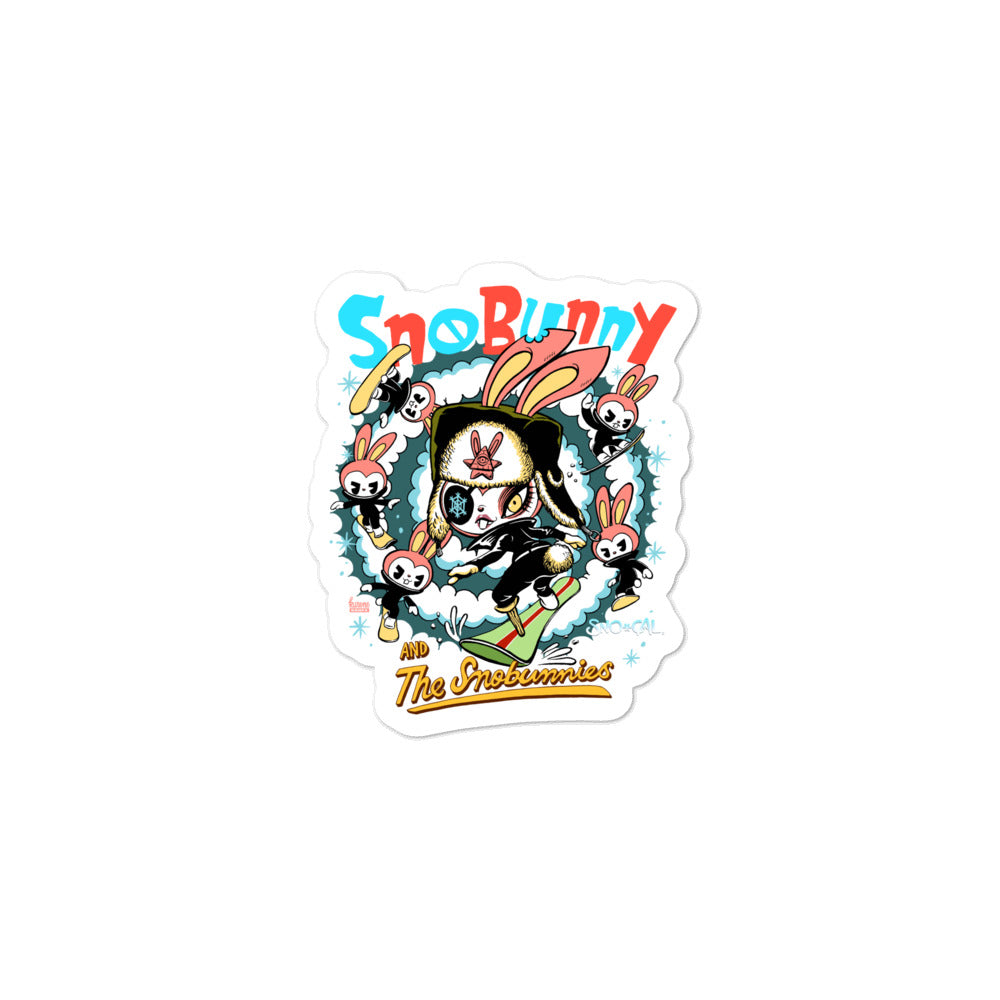 SnoBunny snowboard sticker - Sno Cal