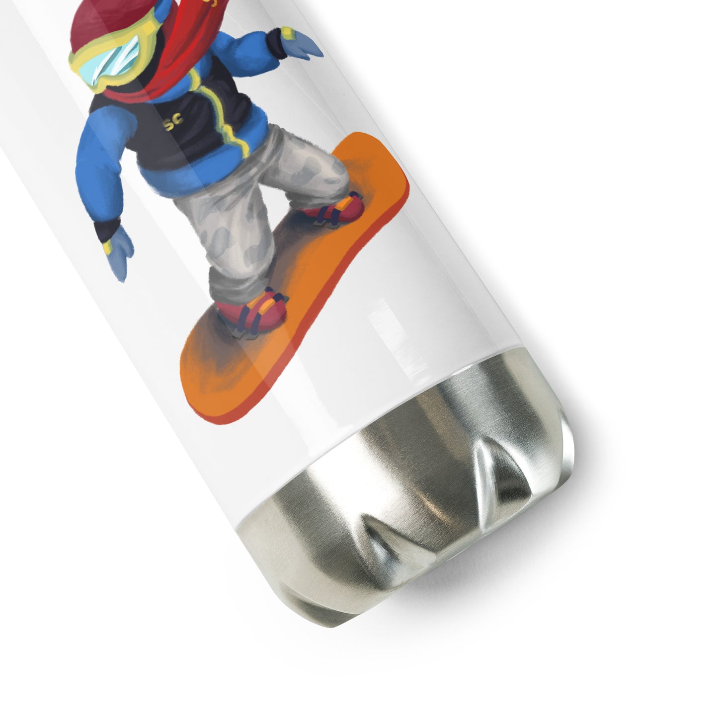 Snowboard emoji Stainless Steel Water Bottle white