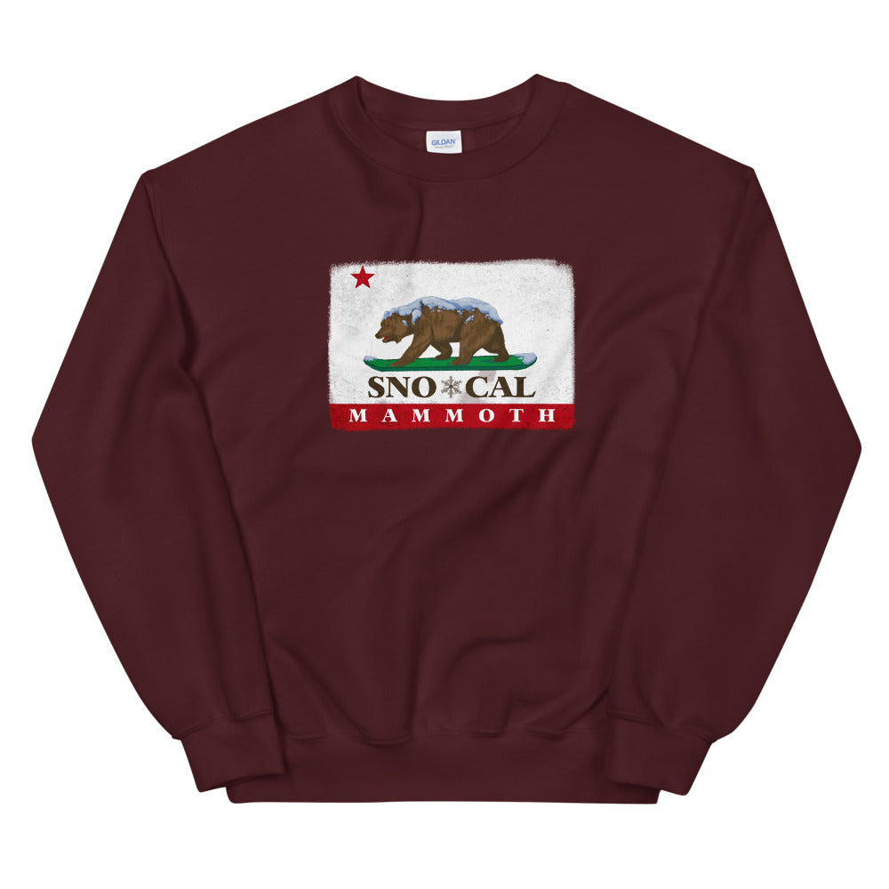 Maroon Mammoth CA  Sweatshirt - Sno Cal