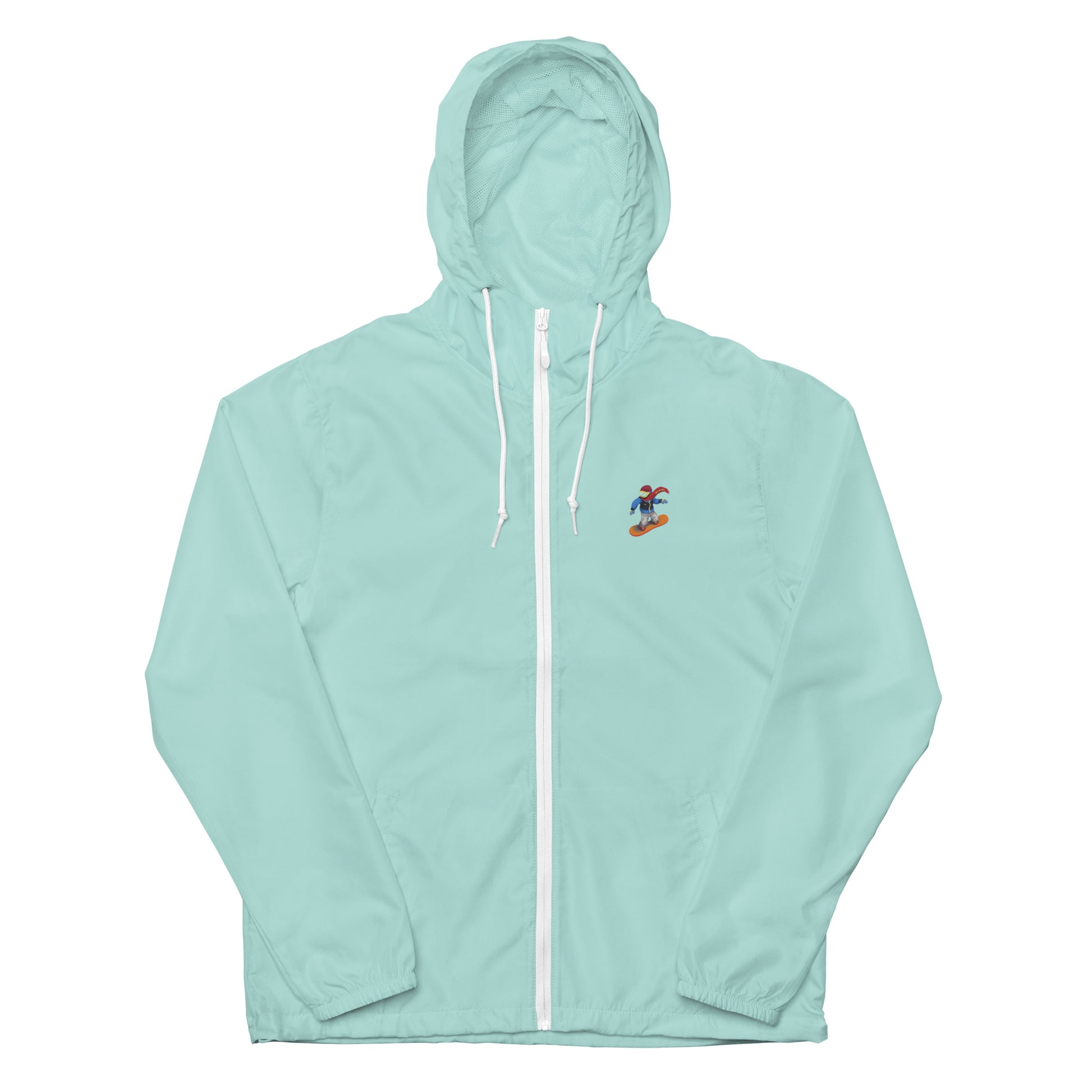 aqua snowboard emoji hoodie with zipper