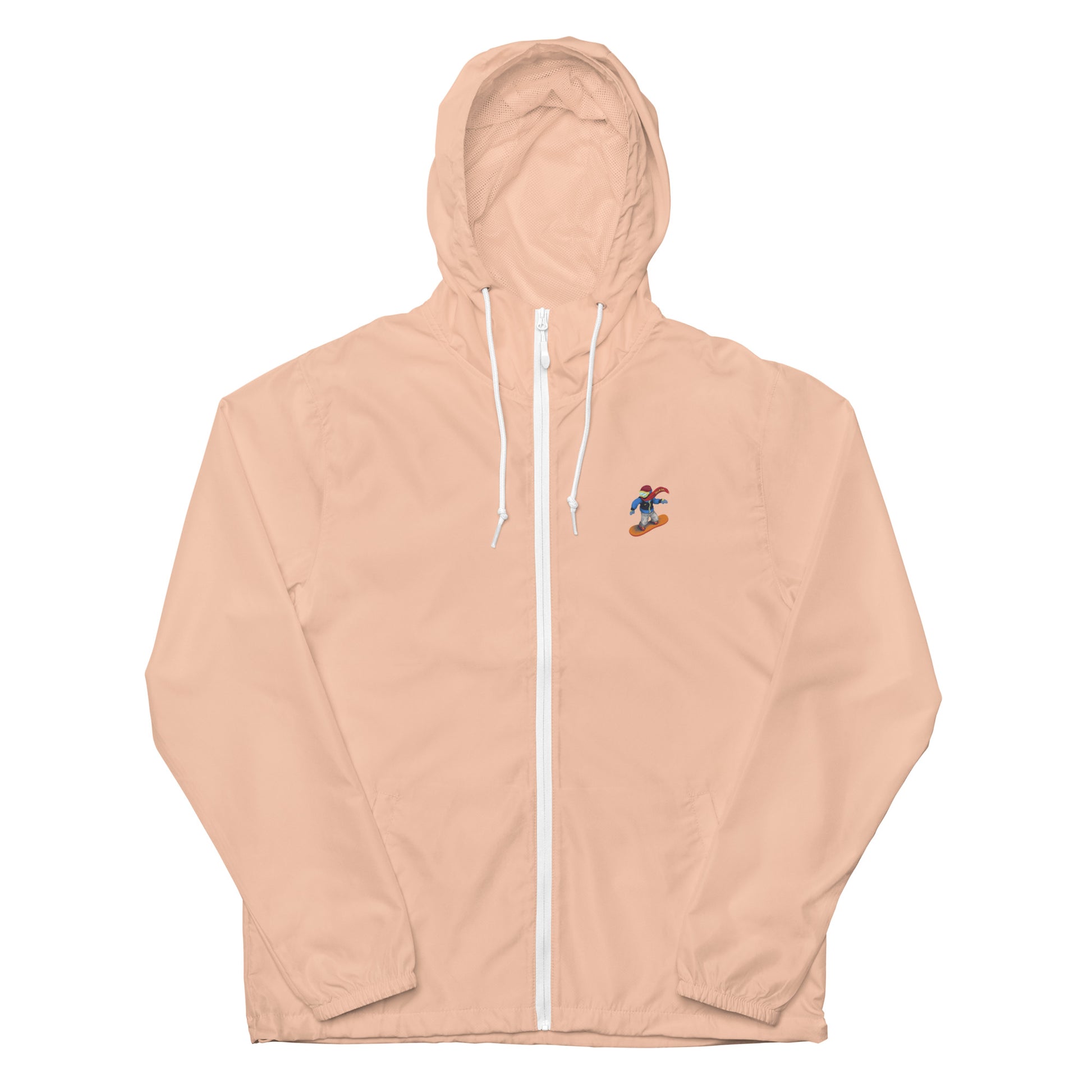 blush white snowboard emoji hoodie with zipper