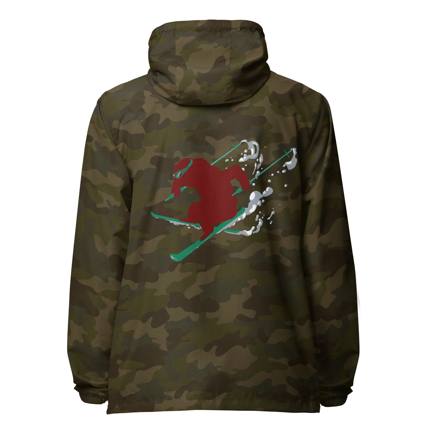 Green Camo CA lightweight ski windbreaker