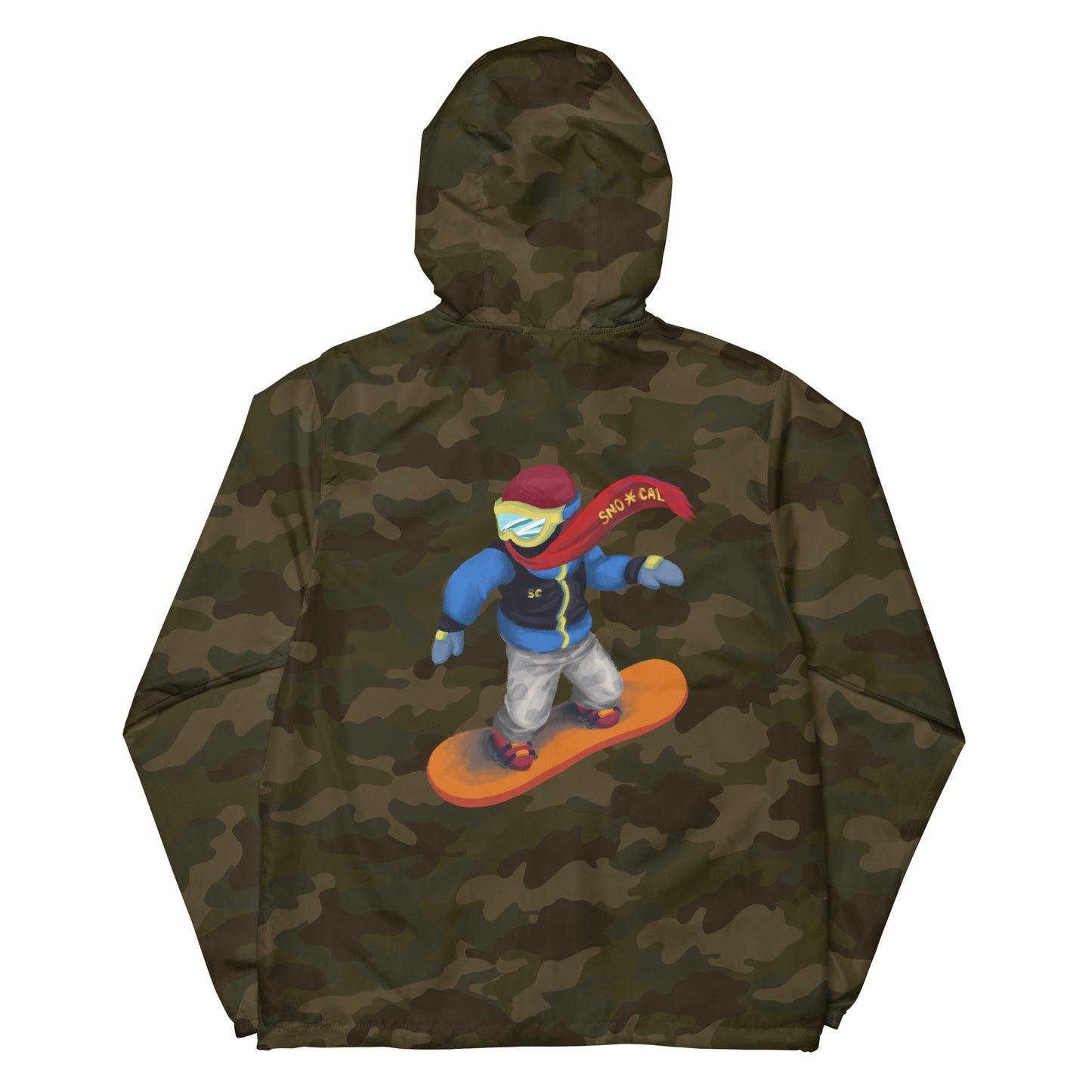 camouflage snowboard emoji hoodie with zipper