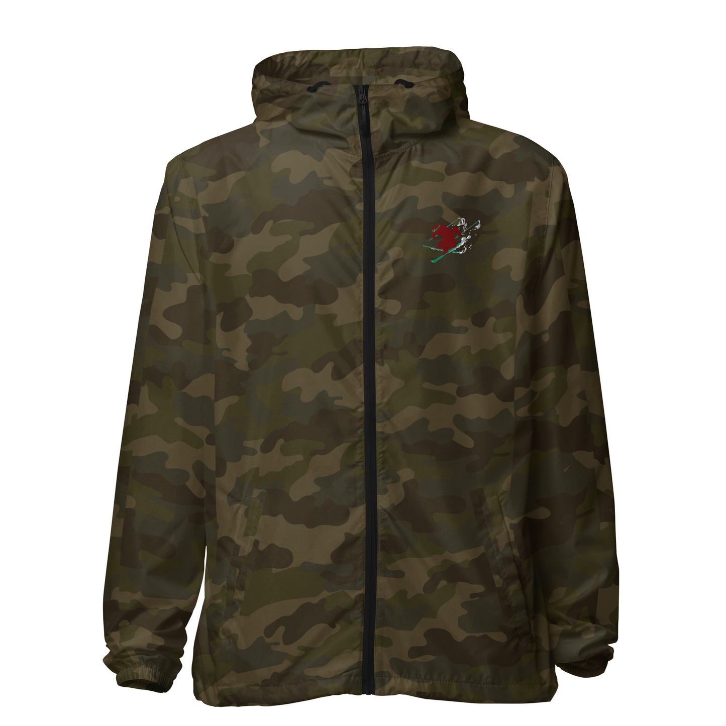 green camouflage California lightweight ski windbreaker