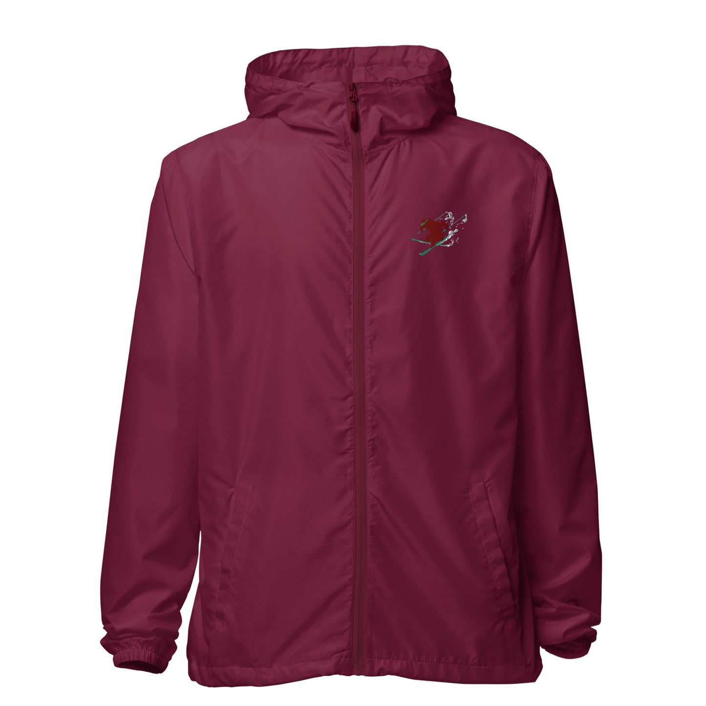 maroon California lightweight ski windbreaker